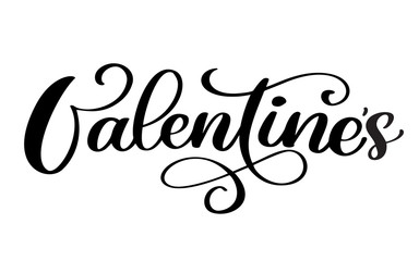 Valentines Day typography poster with handwritten calligraphy text, isolated on white background. Vector valentine Illustration