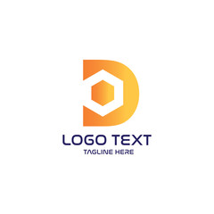 d logo text vector