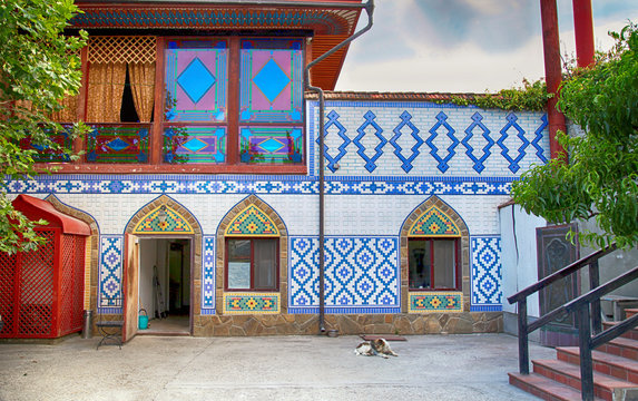 Old house with traditional ornaments in tatar east style