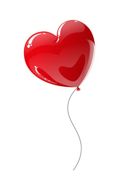 Red Balloon In Heart Shape