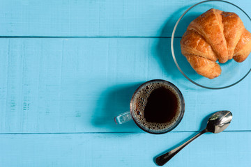top view good morning black coffee cup