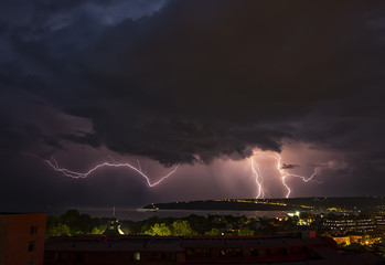 beautiful powerful lightning strikes