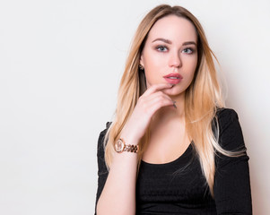 Fototapeta premium beautiful blonde woman with long hair