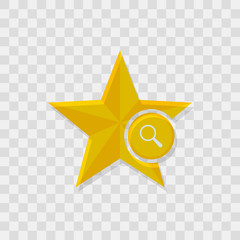 Star icon, magnifier icon