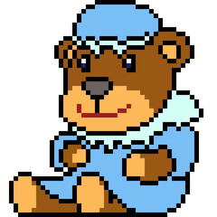 Fototapeta premium vector pixel art bear doll