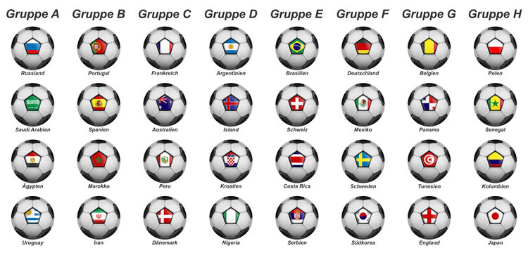 Fußball 2018 - Gruppenphase (Querformat)