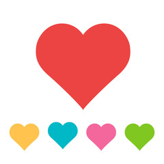 Heart vector icon Colorful hearts. Love symbol. Valentine's Day sign, emblem isolated on white background, Flat style for graphic and web design, logo.