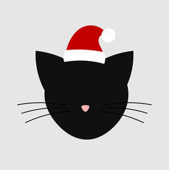 Santa cat head icon