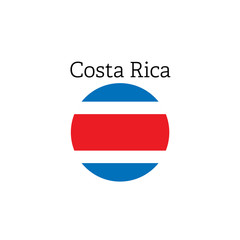 Costa Rica Flag icon. Round vector illustration icon