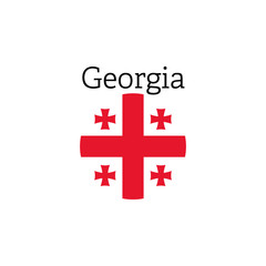 Georgia Flag icon. Round vector illustration icon