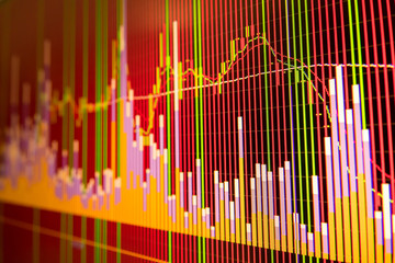 Fototapeta premium Stock market graph background. Stock exchange market graph analysis.