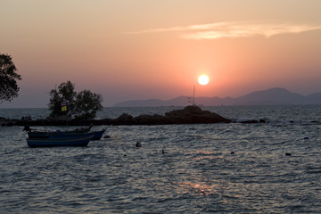Fototapeta na wymiar Sunset over the Gulf of Thailand. Pattaya. Thailand. Pacific Ocean.