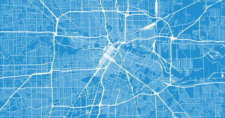 Urban vector city map of Houston, Texas, USA - obrazy, fototapety, plakaty