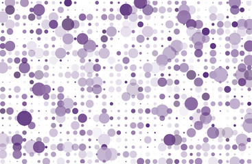 Dotted background with circles, dots, point different size, scale. Halftone pattern Vector illustration  Violet, purple color