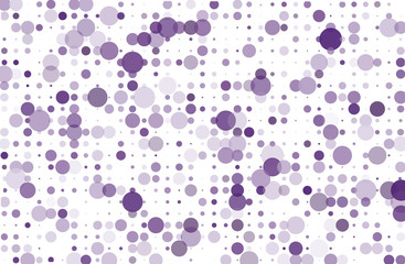 Dotted background with circles, dots, point different size, scale. Halftone pattern Vector illustration  Violet, purple color
