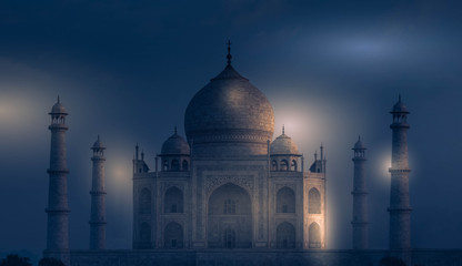 taj mahal evening shot