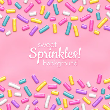 Seamless background with many decorative sprinkles
