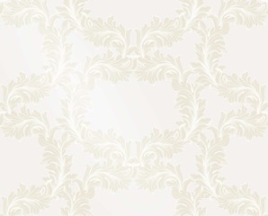 Damask golden pattern Vector illustration handmade ornament decor. Baroque background textures