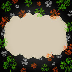 Saint Patricks Day Shamrock on chalkboard background