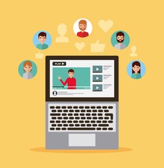 man video viral content people view like vector illustration