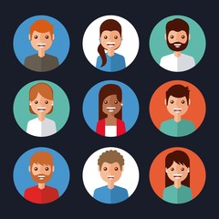 avatar people character internet icons circle vector illustration