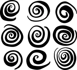 Türaufkleber Hand Drawn Swirl Circle Vectors © squeebcreative