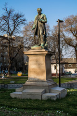 Belgrade, Serbia March 02, 2016: Monument to Josif Pancic (1814-1888), a Serbian doctor, scientist, botanist and the first president of Serbian doctor, scientist and botanist.