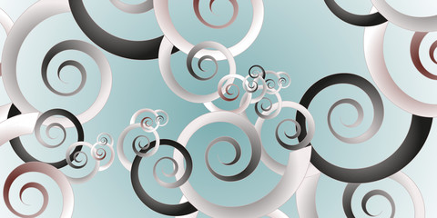 abstract fantasy background with spiral curls in blue