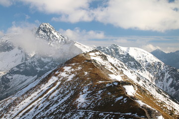 góry alpy śnieg chmury niebo © Paulina