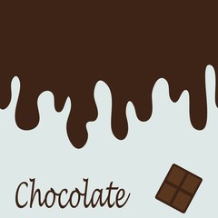 Brown streaks of chocolate. Vector seamless banner. Wrapping of packages