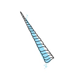 The horn of a unicorn, illustration on a white background. Vector