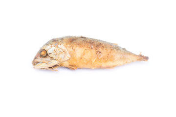 Fried mackerel isolated on white background, Thai Cuisine