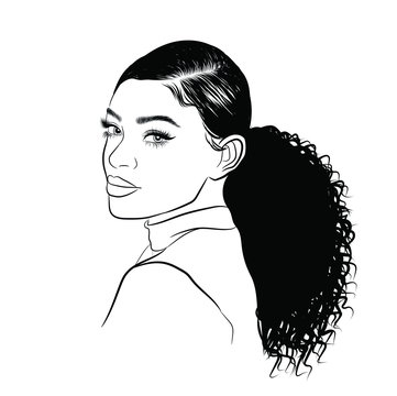 Ponytail Drawing Images – Browse 7,927 Stock Photos, Vectors, and Video |  Adobe Stock
