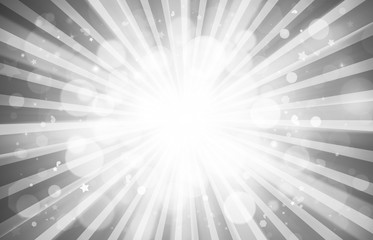 Obraz premium Grey glitter sparkles rays lights bokeh festive elegant abstract background.