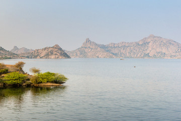 view over Jawai Dam near Bera, Rajasthan
