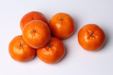 Mandarin-Honey Murcott oranges  on white background.