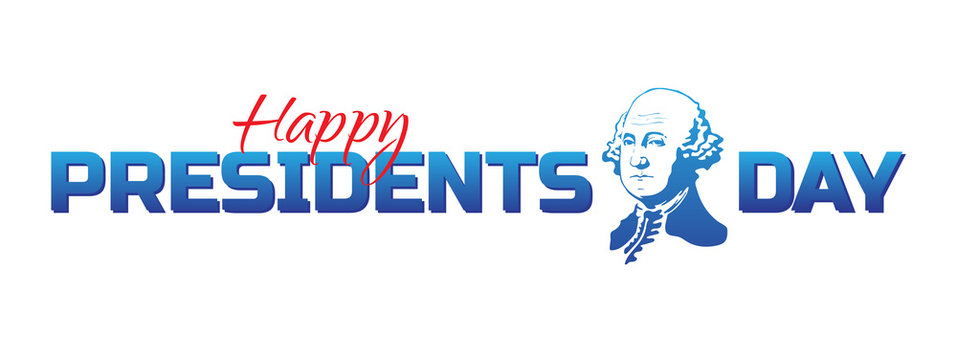 Vector label, logo or banner to Happy Presidents Day - National american holiday. Vector illustration isolated on white background. Perfect to use for advertising design and other creative projects