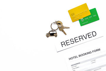 booking form for hotel room reservation white background top vie
