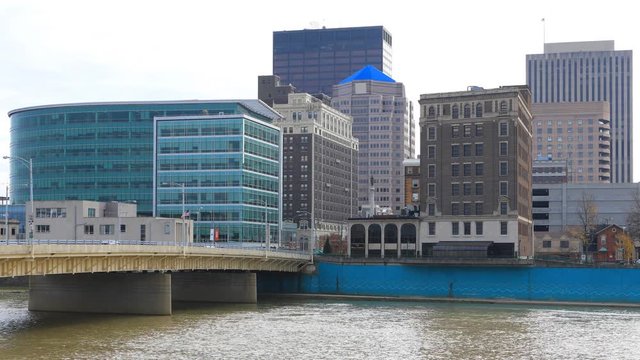 Timelapse of the Dayton, Ohio skyline 4K