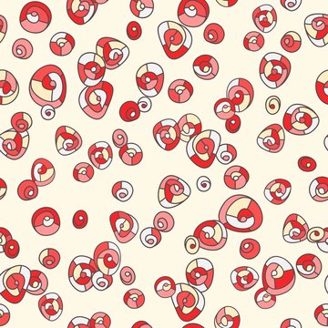Abstract bright lollipops, baby sweets. Vector seamless pattern.