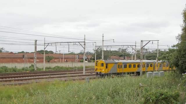 South African train on train tracks - two shots in 4K Durban Kwazulu Natal