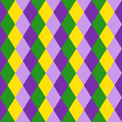 Mardi Gras carnival party vector seamless pattern background masquerade celebration festival poster design holiday purple brochure © Iryna Danyliuk