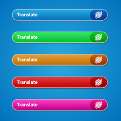 Elements of the translator interface. Colored translation lines. Vector elements.