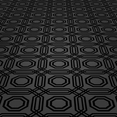 Modern vector dark octogonal pattern. Geometric abstract texture. Graphic geometric background with perspective pattern
