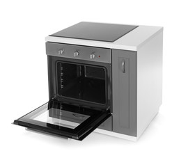 Electric oven on white background