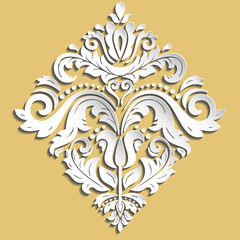 Oriental vector ornament. Vintage pattern with volume 3D elements, shadows and highlights. Classic traditional pattern