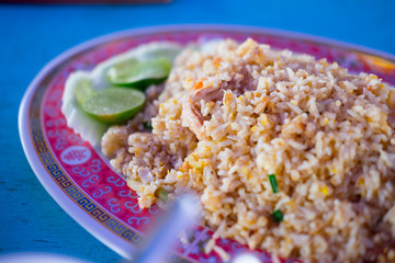 Close up of delicious fried rice Thai style