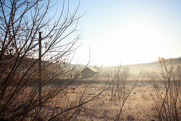 Beautiful countryside landscape on sunny day