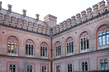 Fototapeta na wymiar View of beautiful old brick building