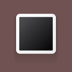 vintage photo frame with shadow isolated on brown background. Vector Photo realistic Mockups with empty space for photo.